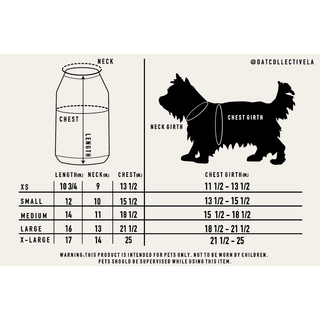 MINI PUMPKIN Pet Graphic Sweatshirt size chart infographic with neck, chest measurements and XS–XXL ranges