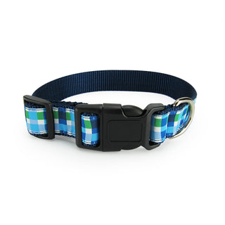 Summer Plaid (Blue) - Dog Collar Dog & Me