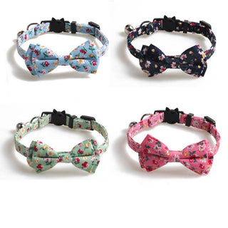 Mokka - Floral Bowtie Cat Collar Cheerhunting