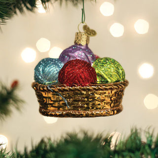 Basket Of Yarn Old World Christmas