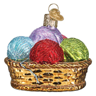 Basket Of Yarn Old World Christmas