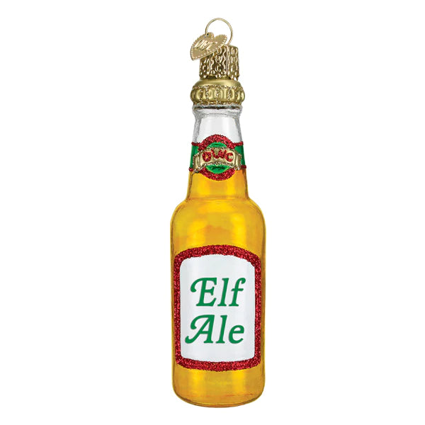 Elf Ale Beer Bottle Ornament  Old World Christmas   