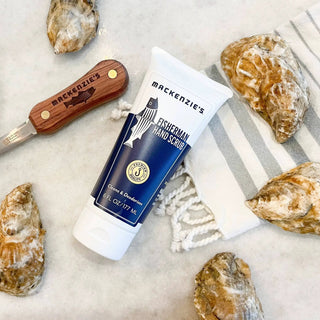 Hand Ritual Favorites Bundle featuring Mackenzie’s Fisherman’s Hand Scrub in a navy tube (Opal and Olive)