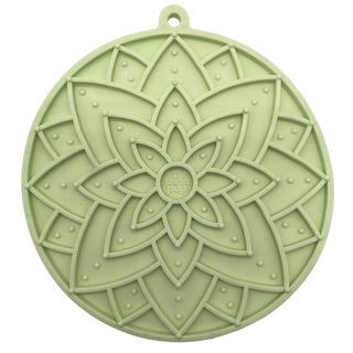 Lotus eMat Enrichment Lick Mat with suction cups, light green silicone