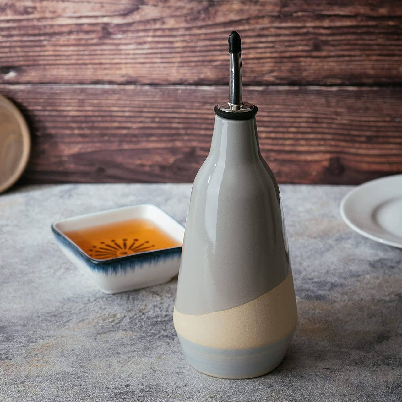 Gute Cruet Ceramic Olive Oil Dispenser Bottle - 400ml  The Wine Savant / Khen Glassware   