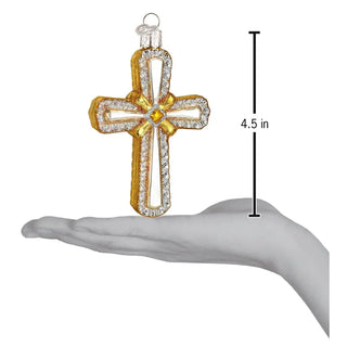 Holy Cross Ornament, gold- and silver-tone cross with crystal accents, 4.5 in.