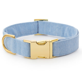Blue Chambray Dog Collar Dapper The Foggy Dog