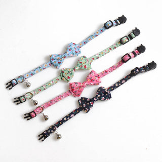 Mokka - Floral Bowtie Cat Collar Cheerhunting