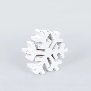 Wooden snowflake decor, white, chunky 6x6 size, Christmas ornament cluster