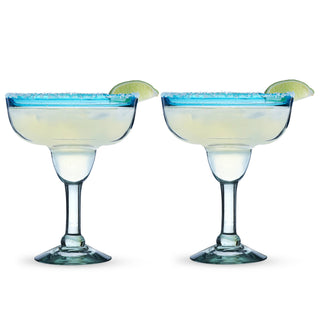 Primavera Recycled Glass Margarita Glasses - Set of 2 Twine