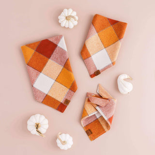Pumpkin Spice Flannel Fall Dog Bandana The Foggy Dog