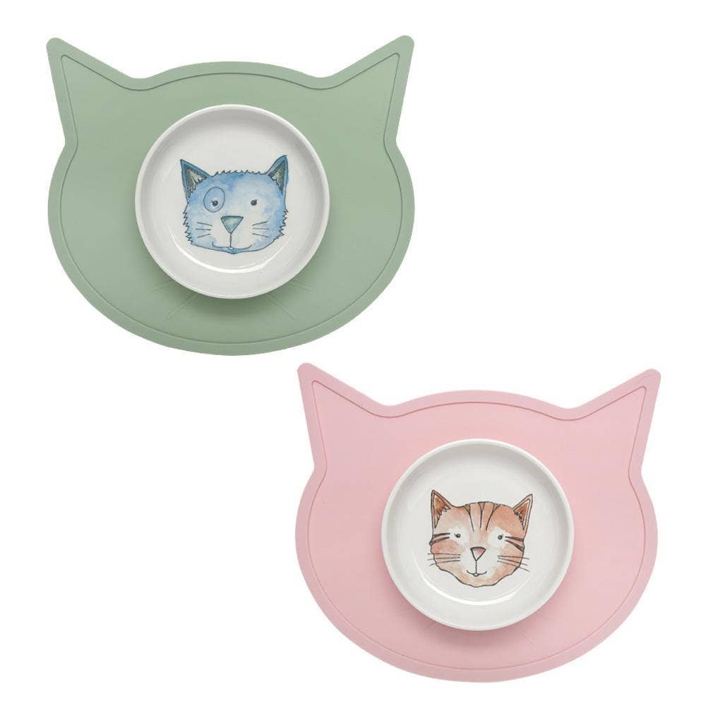 Pet Bowl | Gift Set Watercolor Cat Speckle and Spot by Ore’ Originals