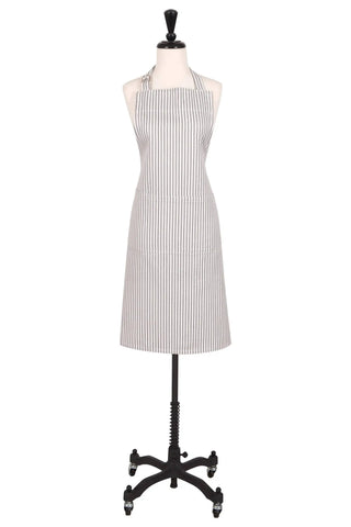 Metro Stripe Adjustable Chef's Apron in gray and white stripes