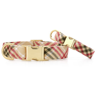 Eggnog Plaid Flannel Holiday Dog Collar The Foggy Dog