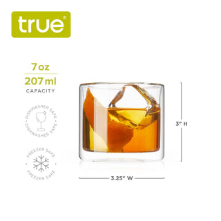 Glass Double-Walled Insulated Whiskey Glasses - Set of 2 TRUE