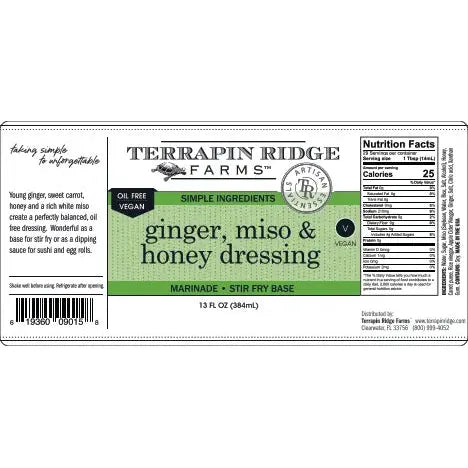 Ginger, Miso & Honey Dressing  Terrapin Ridge Farms   
