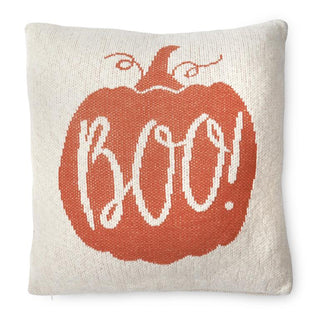 Cream & Orange Cotton Knit BOO Pillow K&K