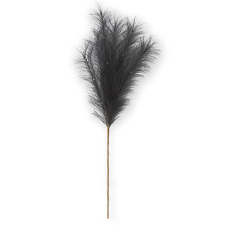 LED Pampas Grass Stem with Timer, black with warm LEDs
