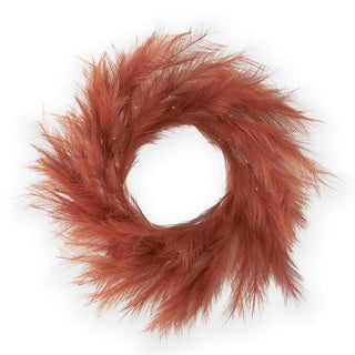 LED Black Pampas Grass Wreath w/Timer K&K Orange