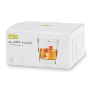 Square Crystal Lowball Cocktail Tumblers - Set of 4 TRUE