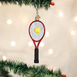 Red Tennis Racquet Old World Christmas