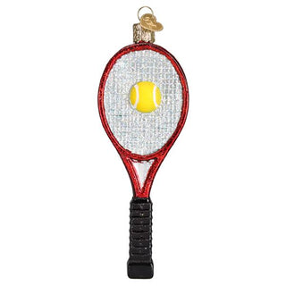 Red Tennis Racquet Old World Christmas