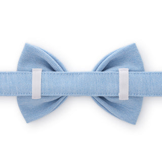 Blue Chambray Dog Bow Tie Dapper The Foggy Dog