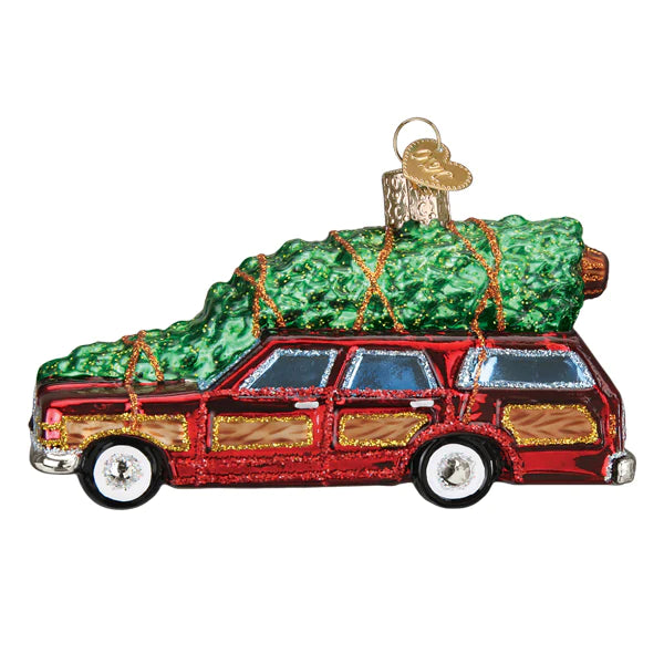 Station Wagon With Tree Ornament  Old World Christmas   