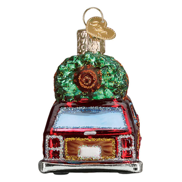 Station Wagon With Tree Ornament  Old World Christmas   