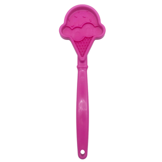 Pink ice-cream cone shaped lick-stick hand-held dog toy for enrichment and interactive play