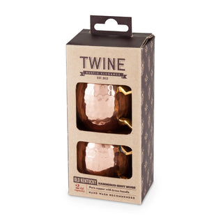 Mini Moscow Mule Shot Mugs w/ Solid Brass Handles - Set of 2 Twine