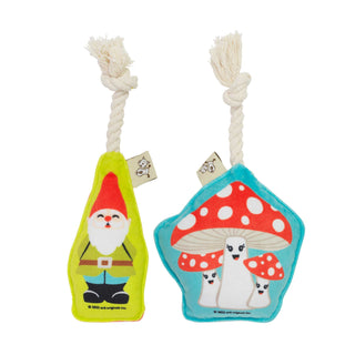 Mini Dog Toy Set | Gnome & Mushrooms Speckle and Spot by Ore’ Originals