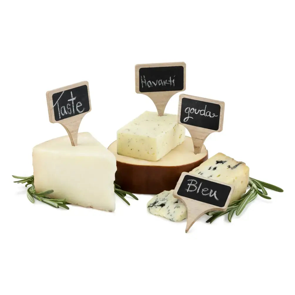 Inscribe™ Wooden Cheese Markers w/ Chalk - Set of 4 TRUE