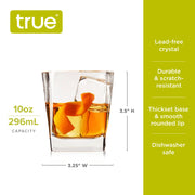 Square Crystal Lowball Cocktail Tumblers - Set of 4 TRUE