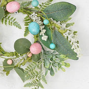 Blue Pink Eggs with Heathers & Greenery Candle Ring Impressive Enterprises, Inc.