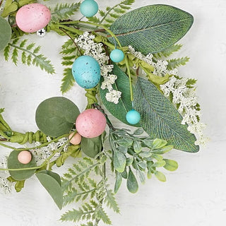 Blue Pink Eggs with Heathers & Greenery Candle Ring Impressive Enterprises, Inc.