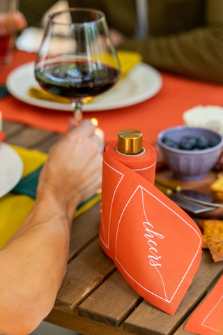 Gold Cocktail Napkin Stand Toasting With Tara