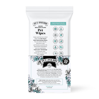Pet Coat Wipes, 50-count, odor-neutralizing, resealable pouch, Pawsitively Fresh scent