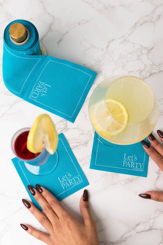 The Real Teal Cocktail Napkin Roll Toasting With Tara