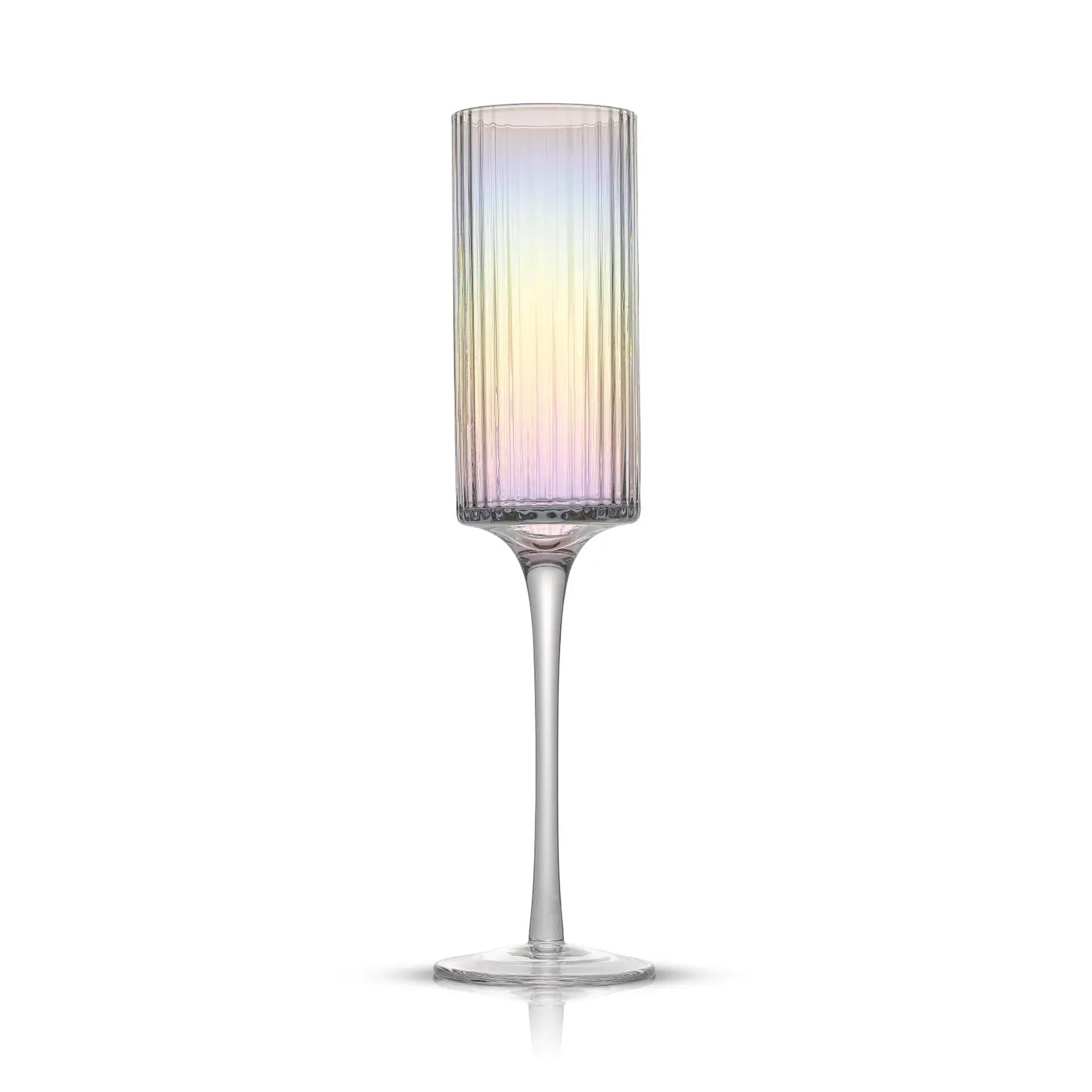Christian Siriano Chroma Iridescent Champagne Flute Glass -  JoyJolt   