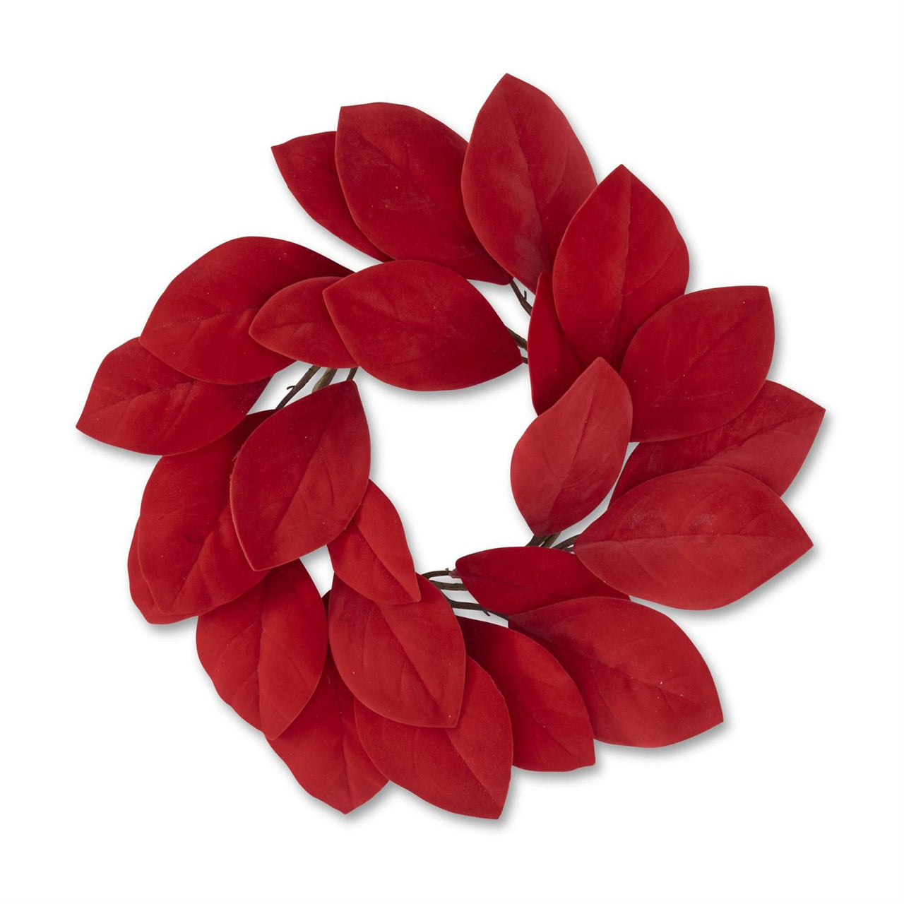Red Velvet Magnolia Leaf Candle Ring/Wreath  K&K   