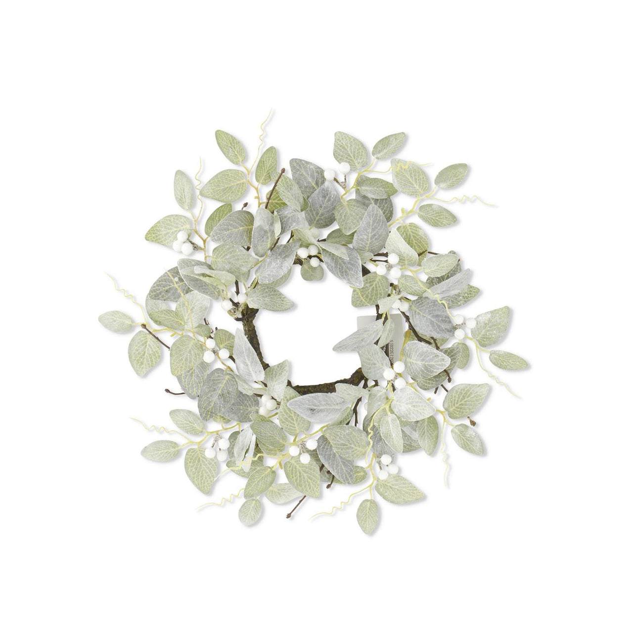 Glittered Fittonia Candle Ring with Berries  K&K   