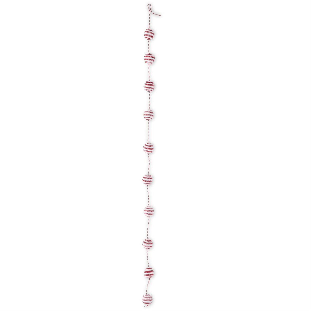 60 Inch Glittered Snowy Red & White Yarn Strip  K&K   