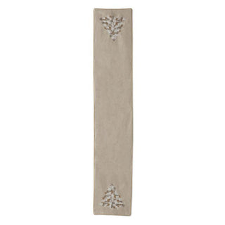 Cotton Beaded Christmas Tree Table Runner K&K