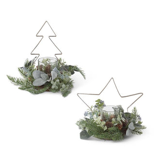 Glittered Pine & Metal Tree/Star K&K