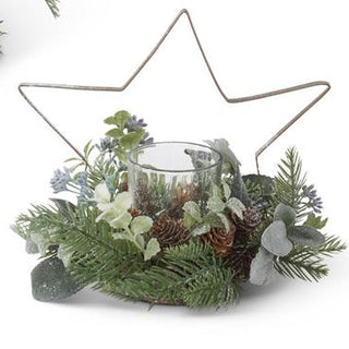 Glittered Pine & Metal Tree/Star K&K Star