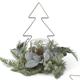 Glittered Pine & Metal Tree/Star K&K Tree