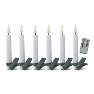 White LED Tree Clip Candles w/Time K&K