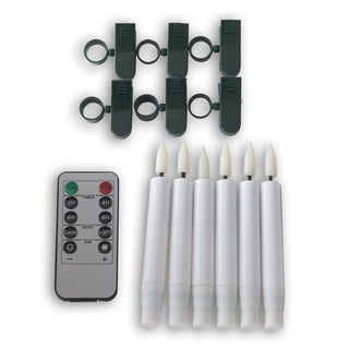 White LED Tree Clip Candles w/Time K&K