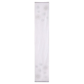 White Cotton Table Runner w/Beaded Snow K&K